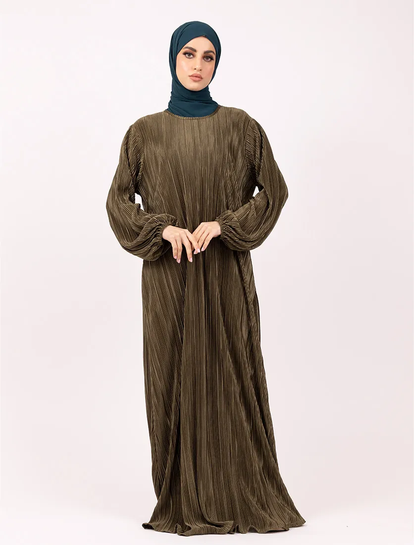 Olive Plisse Abaya
